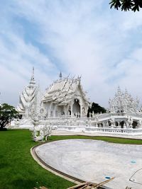 Gazebo in park against sky