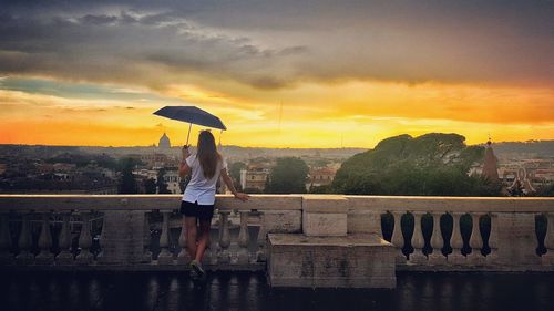 Built structure at sunset