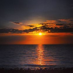 Scenic view of sea at sunset