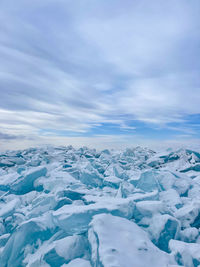 Scenic view of snow covered mountain