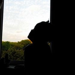 Silhouette trees against sky