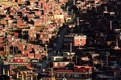 High angle view of townscape