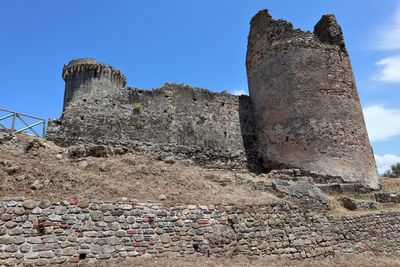 Low angle view of fort against the sky