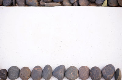 High angle view of stones