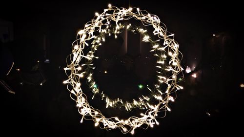 Close-up of illuminated christmas lights