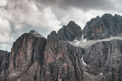 Scenic view of mountains against cloudy sky