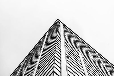 Low angle view of modern building against clear sky