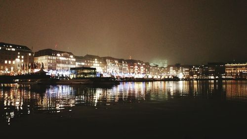 Illuminated city at night