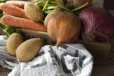 Close-up of fruits on table