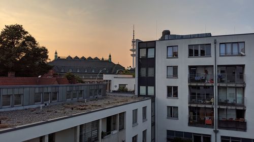 Exterior of buildings in city against sky