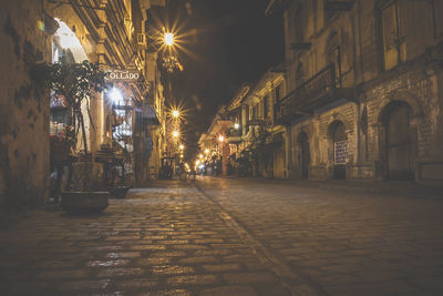 Illuminated city at night