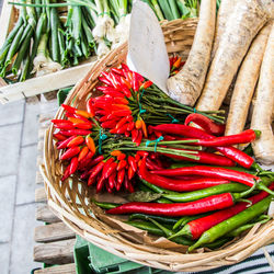 Close-up of vegetables for sale in market