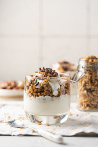 Close-up of dessert on table