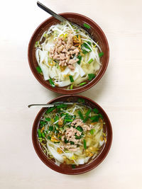 High angle view of food in bowl