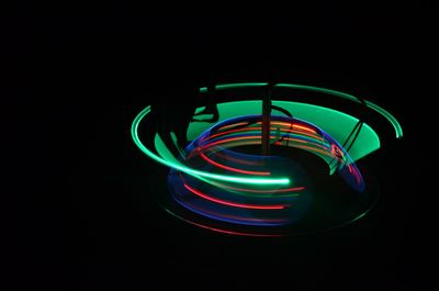 Light painting against black background