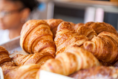 Close-up of croissants