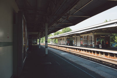 Train at railroad station platform