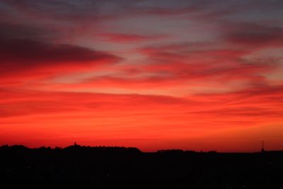 Scenic view of dramatic sky during sunset