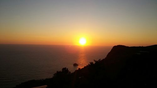 Scenic view of sea at sunset