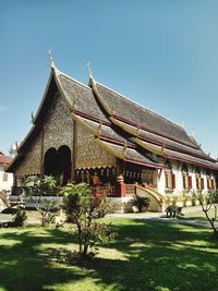 Traditional building against clear sky