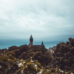 View of historic building against cloudy sky