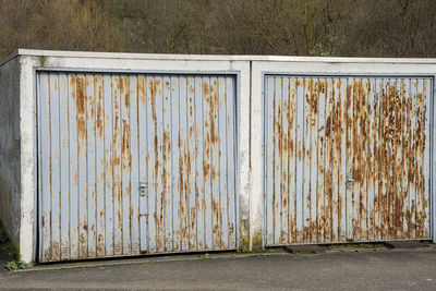 Closed door of old building