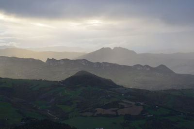 Scenic view of mountains against sky