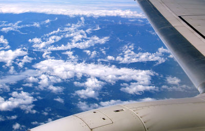 Aerial view of cloudscape seen from airplane
