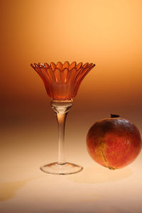 Close-up of cocktail in glass on table