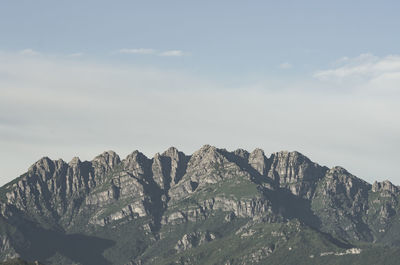 Mountains peaks under clear sunny sky