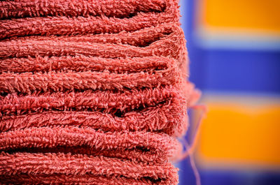 Close-up of red stack