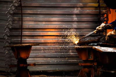 Metal structure in factory