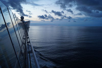 Scenic view of sea against sky at sunset