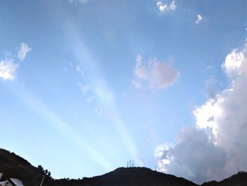 Low angle view of sky over land