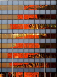 Full frame shot of multi colored office during sunset 