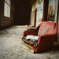 Interior of abandoned building