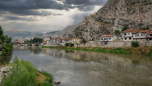 Scenic view of lake against sky from amasya 