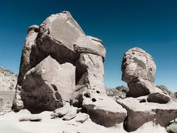 Low angle view of rock formation