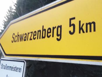 Close-up of information sign