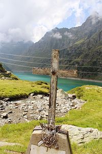 Scenic view of lake against mountains