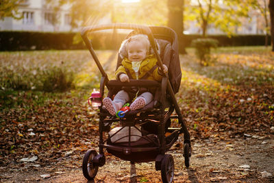 Baby girl in a park