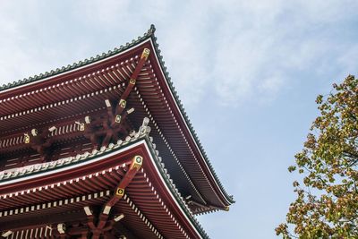 Low angle view of traditional building against sky