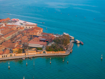 High angle view of sea against sky