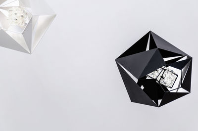 High angle view of paper flag against white background