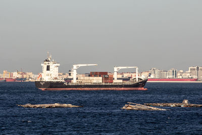 Ship sailing in sea