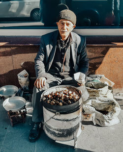 Selling food on street