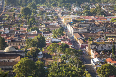 High angle view of antigua, guatemala.