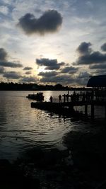 Scenic view of sea against sky at sunset