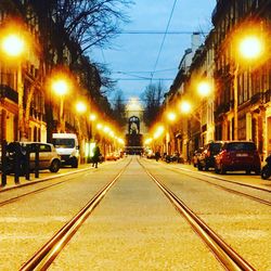 Railroad track at night