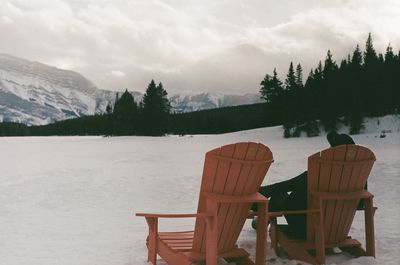 Scenic view of snow covered landscape